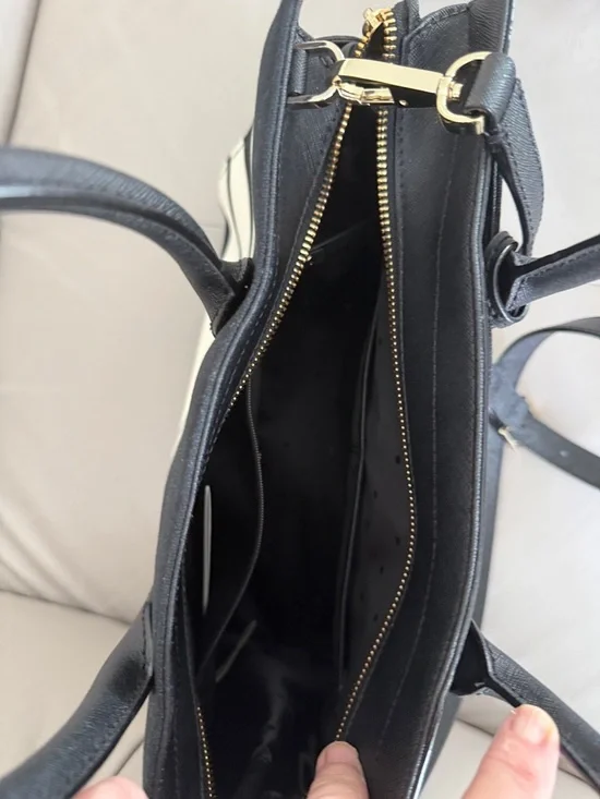 kate spade Black and Cement Striped Candace Satchel (Cameron Street- NWT/ cover) - Picture 6 of 9